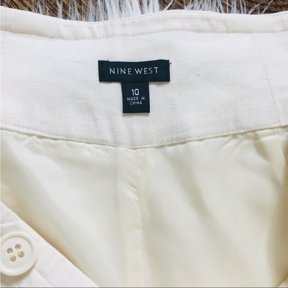 EUC Nine West  wide leg linen white sailor trousers size 10 - Picture 4 of 8